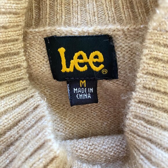 Lee Cozy Fringed Hem Fawn Sweater Sz M - Picture 5 of 11